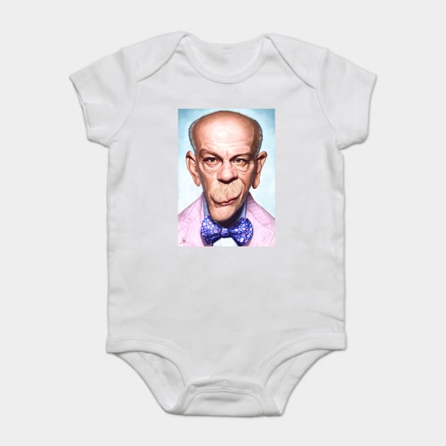 John Malkovich Baby Bodysuit by metmangindaan